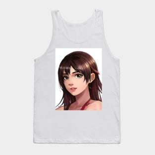 Brown hair anime pretty girl Tank Top